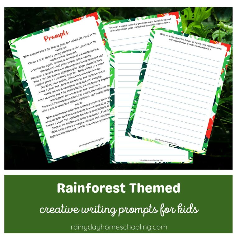 Rainforest Writing Prompts for Kids