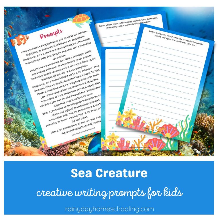 Sea Creature Writing Prompts for Kids