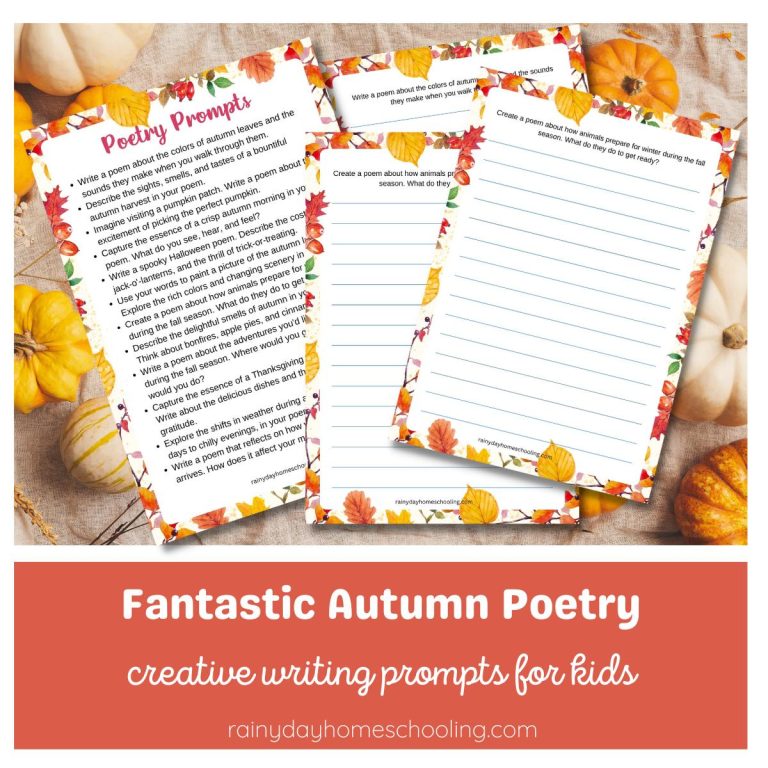 Printable Fall Poetry Prompts for Kids