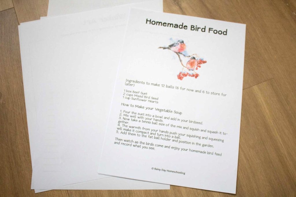 Recipe of the month for nature study - this month for February a simple bird food recipe.
